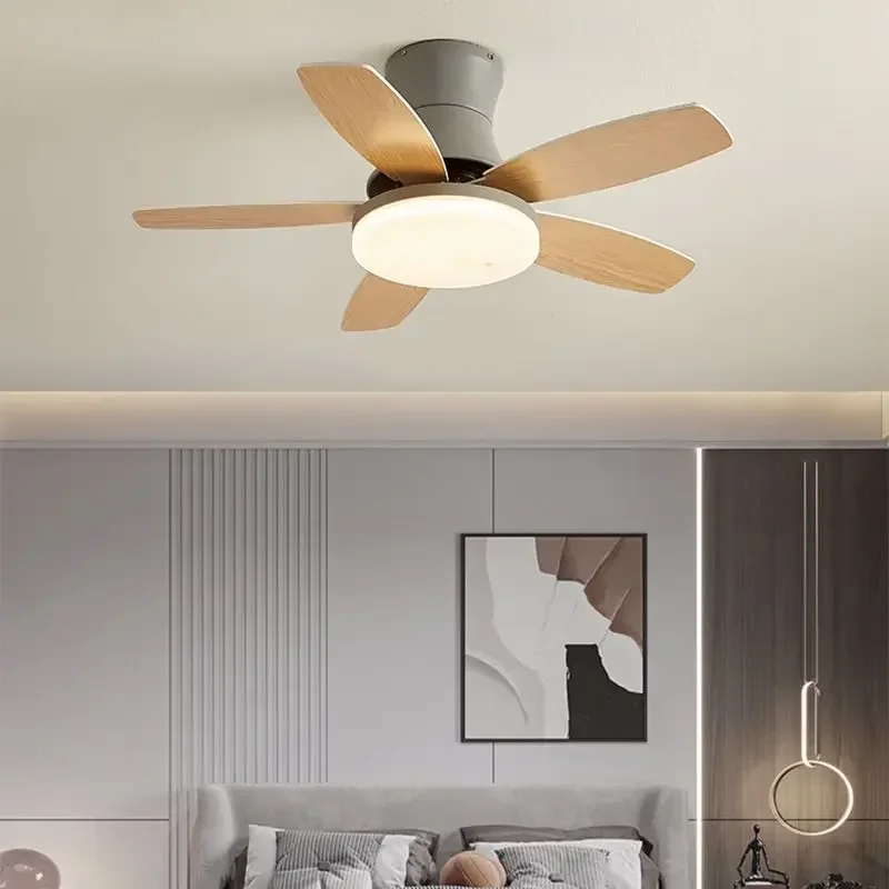 Wood Ceiling Fans With Light 36 42 48 Inch DC Motor  Led Light Remote Control 110v  220v Living Bedroom 5 Blade Ceiling Fan Lamp