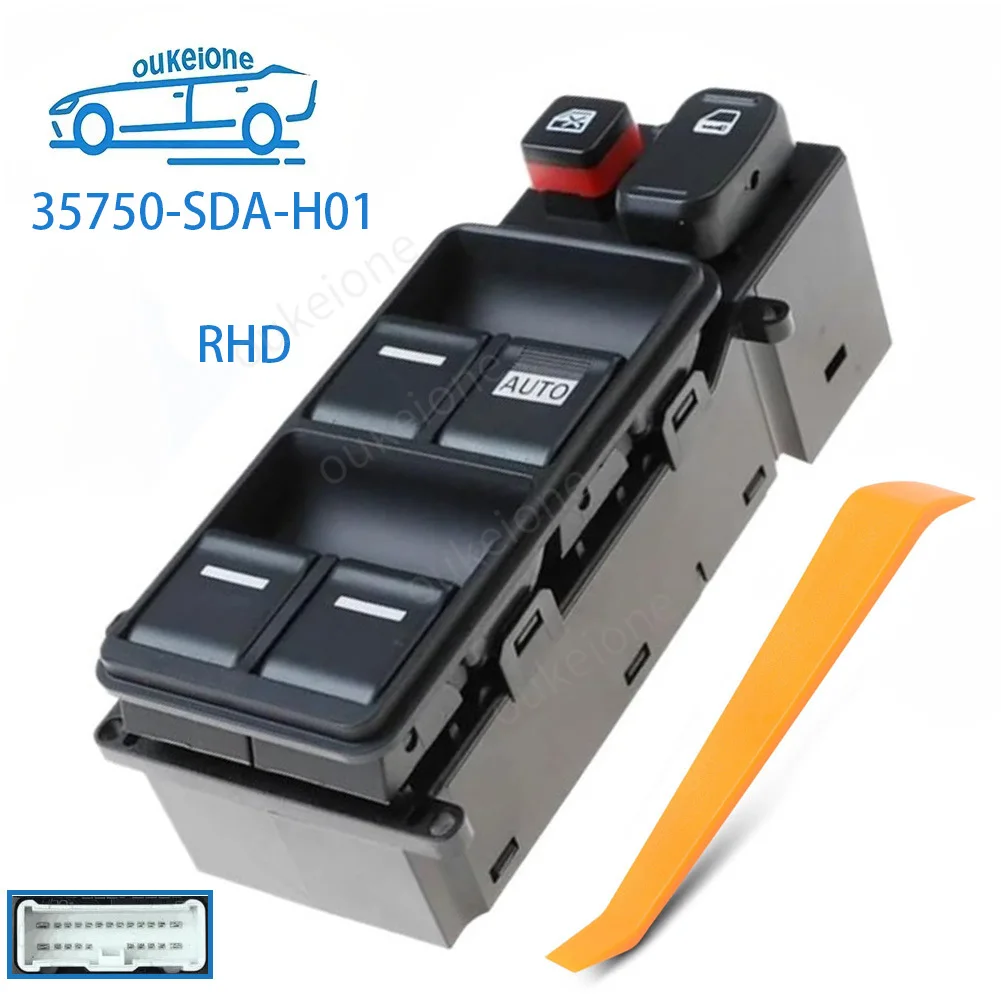 

Для Honda Accord 2003-2007: Передняя правая кнопка управления электрическим стеклоподъемником, номер детали 35750-SDA-H01, автомобильные аксессуары