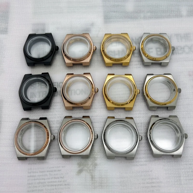 Highend Rose Gold Silver 40mm Sapphire Case Strap Ring Fits PRX Super Player NH35 NH36 Automatic Movement for 28.5mm 31.8mm Dial