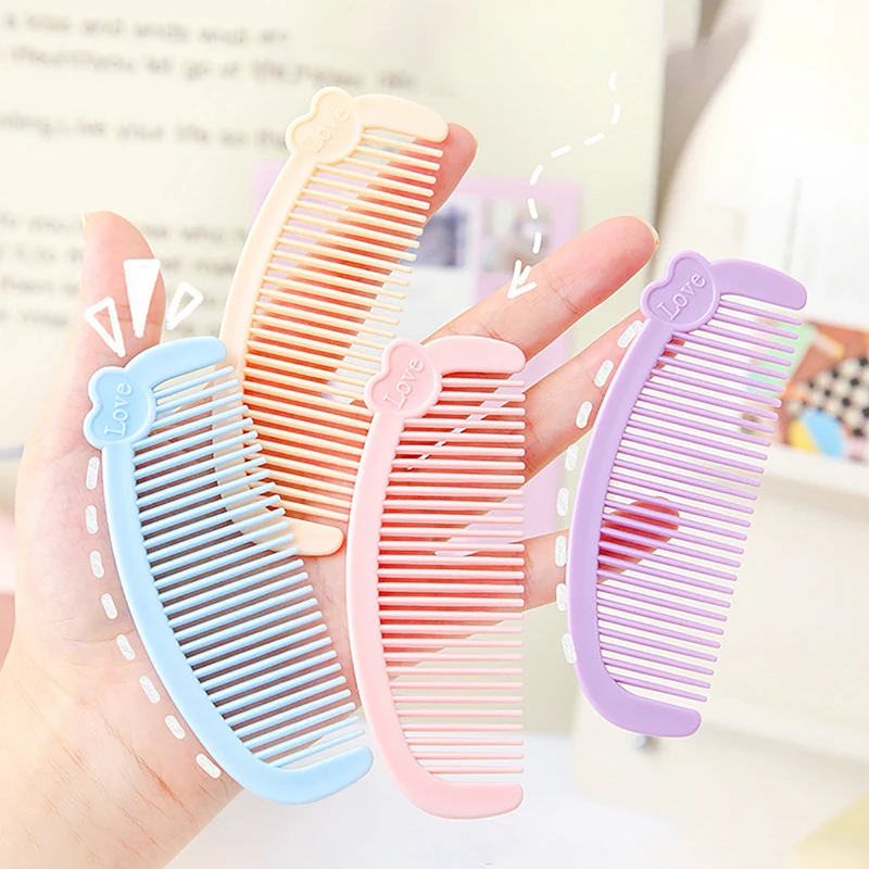 Cartoon Mini Crescent Comb Cute Children's Small Comb Student Carrying Plastic Hairdressing Comb Net Red Small Gift