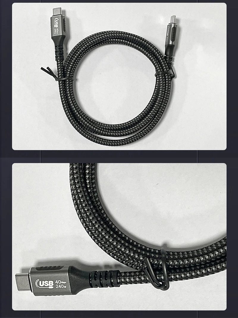 USB4 40Gbps USB-C to C Cable, 8K60Hz Video, 240W PD Fast Charge, Thunderbolt 3/4, for Laptop/SSD/Monitor, 0.5/1/1.5/2M view 4