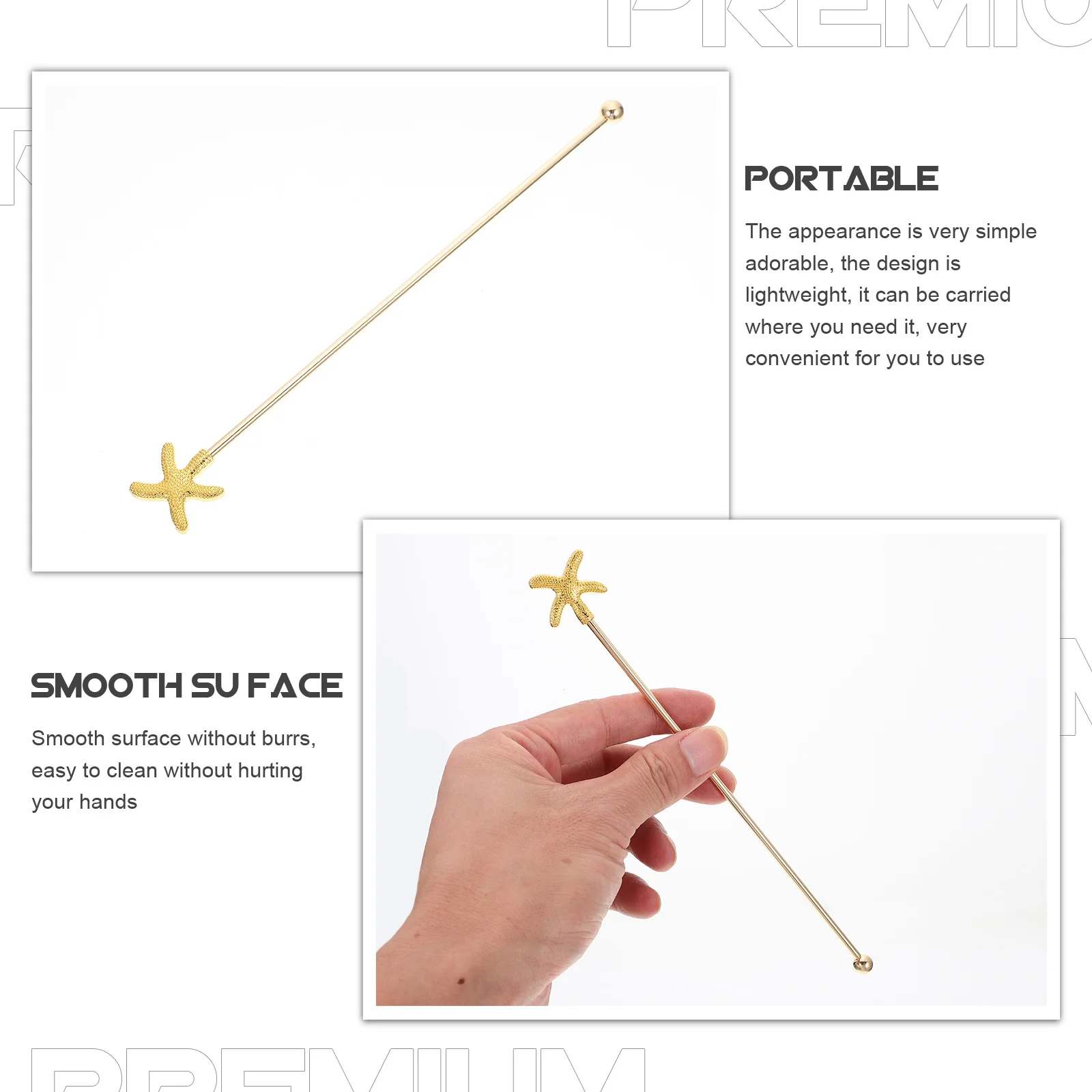 

4 Pcs Cocktail Shaker Stainless Steel Coffee Beverage Stirrers Muddler for Cocktails Drink