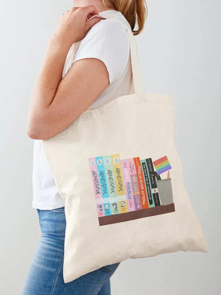 A Very Gay Bookshelf Tote Bag Shopper Women bags eco bag folding bags for women