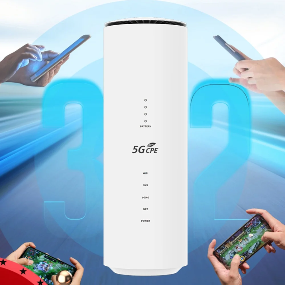 Wireless Router with SIM Card Slot CPE Modem Router Multiple Network Interfaces 5G Router Built-in Multiple Antennas (UK Plug)