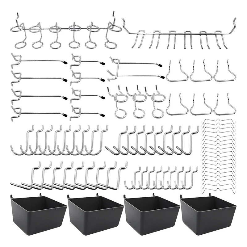 

80 Piece Pegboard Hooks Assortment with Pegboard Bins, Peg Locks, for Organizing Various Tools for Kitchen Craft Room Retail