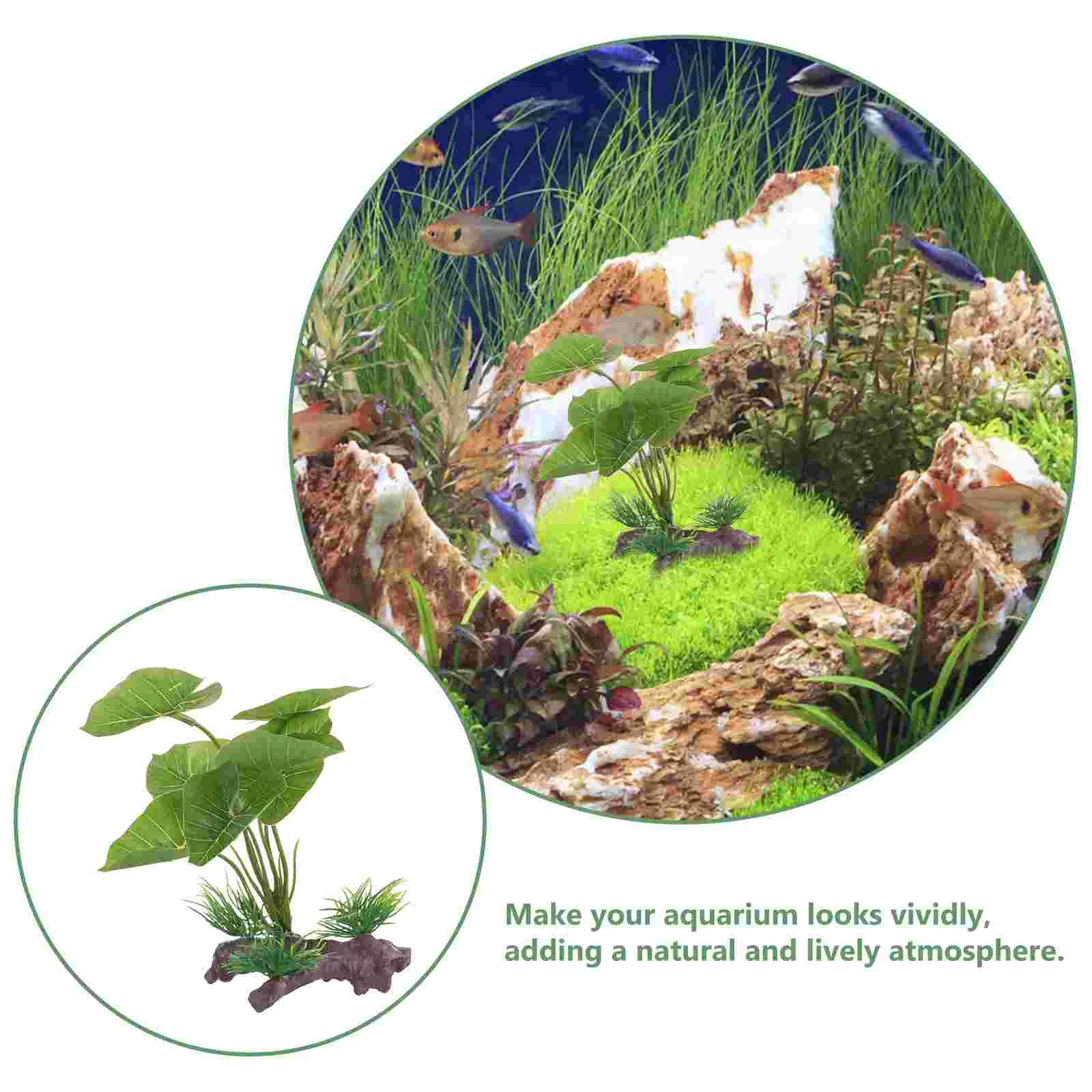 Artificial Water Plants Realistic Underwater Fake Fish Tank Tall Aquarium Plastic Turtle Compact Decoration Betta Grass for