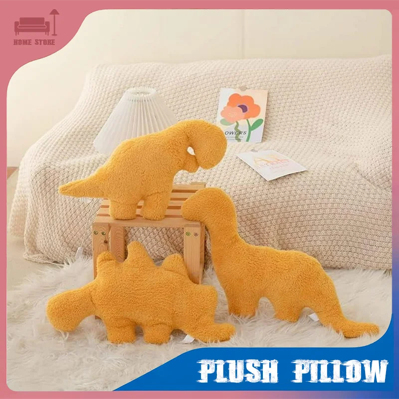 

Soft Plush Pillow Simulate Dino Chicken Nugget Plush Toy Stuffed Doll Cartoon Dinosaur Plushie for Room Decoration Birthday Gift
