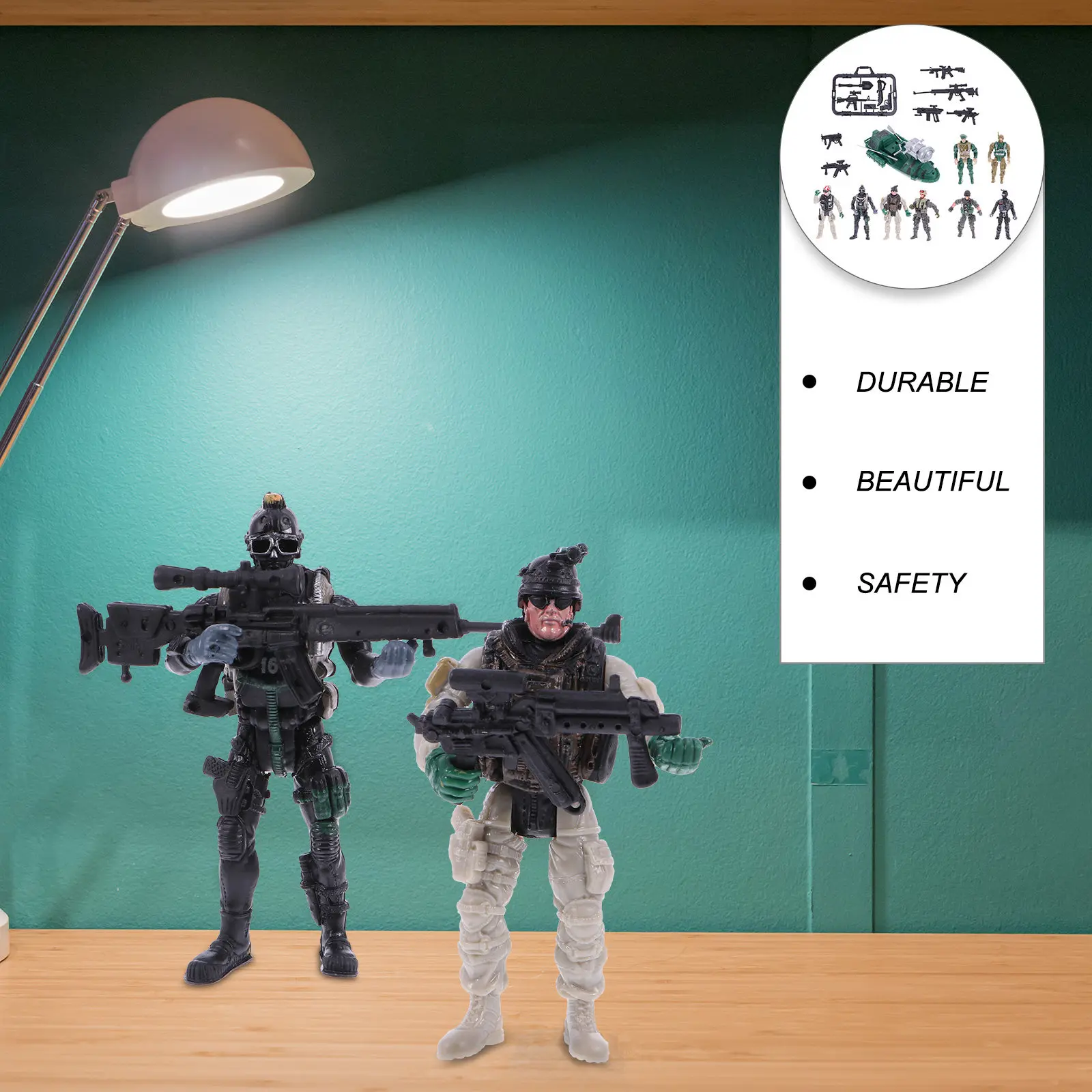 

1Set Soldier Figures Assorted Color Plastic Military Vehicle Special Forces Kids Educational Playset Soldier Model