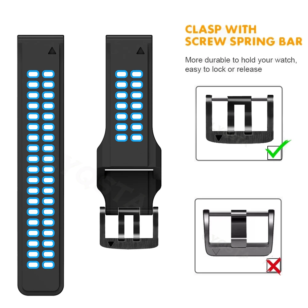 QuickFit 22/26mm Silicone Strap For Garmin Forerunner 955 Solar 965 945 935 LTE Fenix 6X pro 7X pro 5X plus Watch Band Bracelet