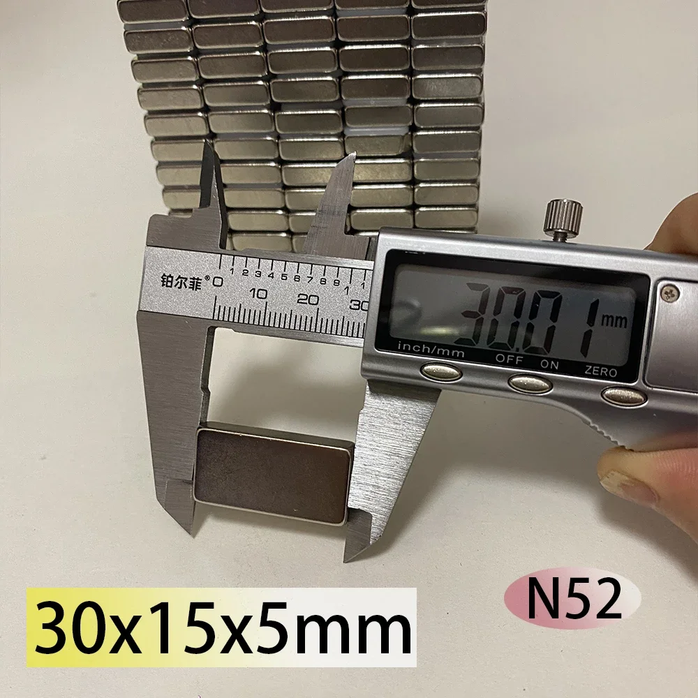 N52 30X15X5 standard 30x15x3 Rectangle Neodymium Bar booster Block Strong Magnets Earth Magnets Search Magnetic Generation motor