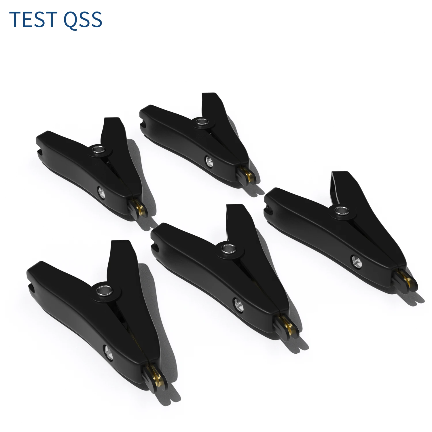 

QSS 5pcs Alligator Clips Insulation Metal Crocodile Clamp DIY Electrical Test Tools Accessories 52mm 10A