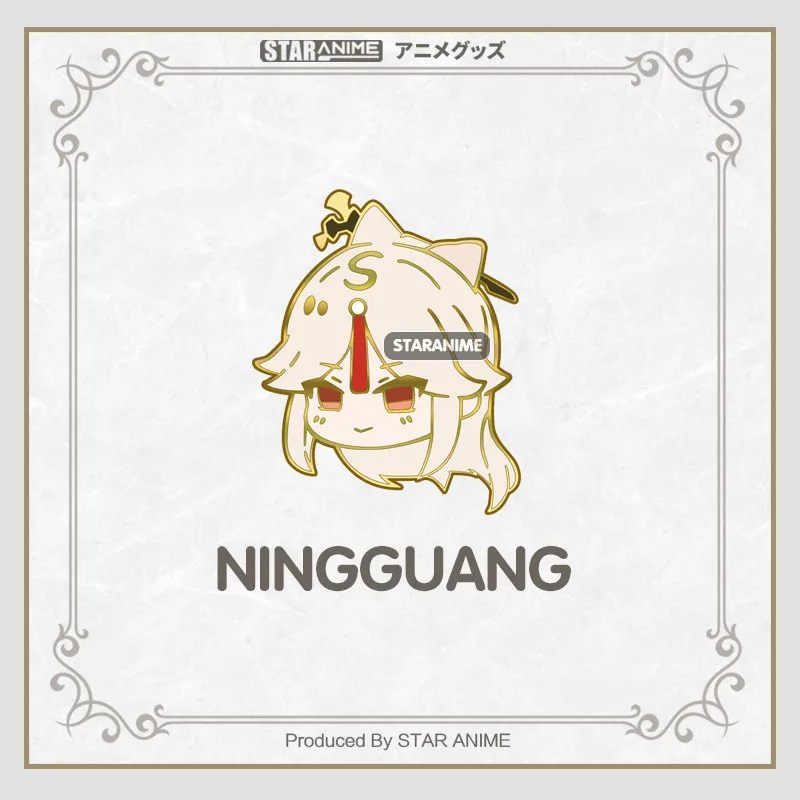 Anime Peripheral Genshin Impact Wanderer Kaveh Ningguang Nilou Cute Q Version Metal Badge Brooch Pins Toy Souvenir Gift