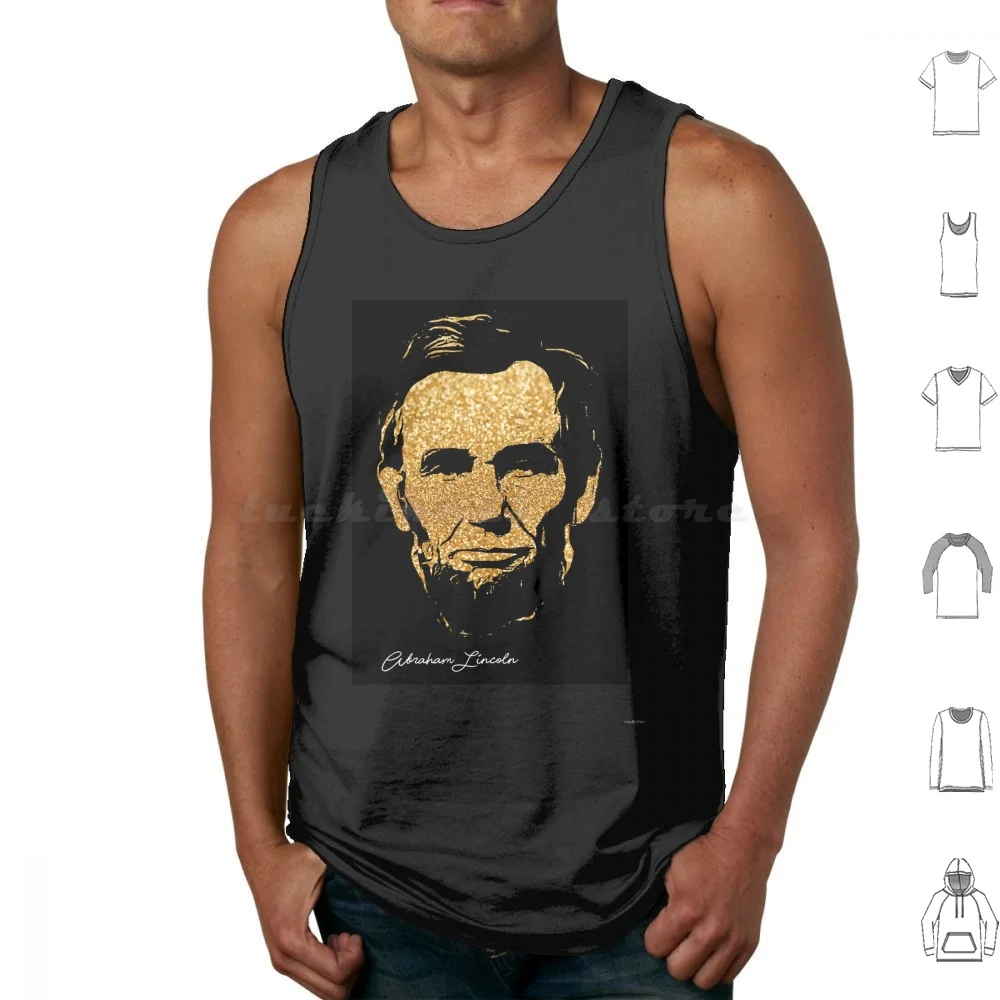 Abraham Lincoln Portrait Tank Tops Print Cotton Celebrities Celebrity Celeb Portrait Famous Personalities