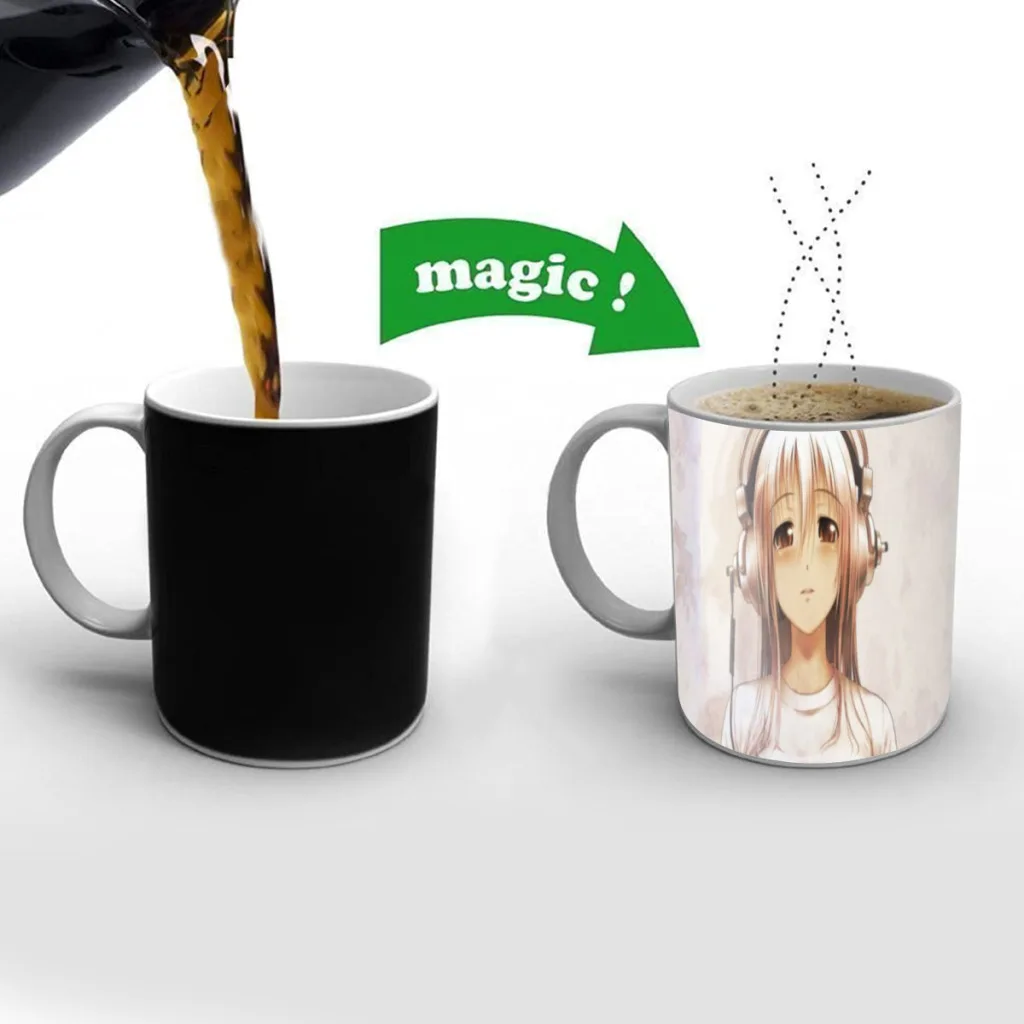 

Super Sonico Manga Anime Free shipping Mug Changing Color Ceramic Coffee Mugs Magic Tea Cup Best Gift For Your Friends