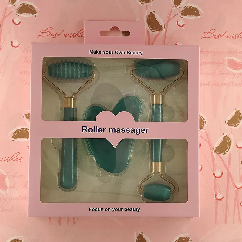 3pcs/Set Resin Gua Sha Board Roller Massager For Face Body Face Scraper Board Facial Massager Beauty Health Skin Care Tool