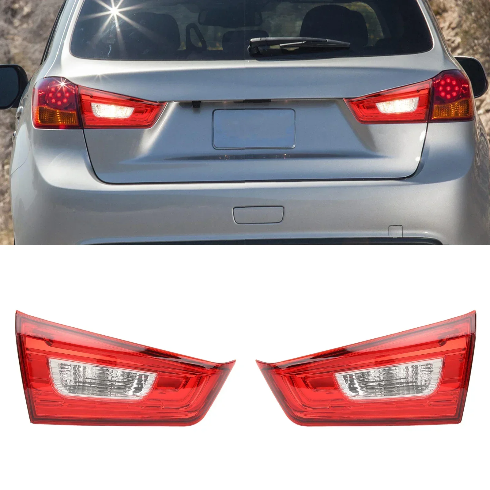 

Left/Right Red Lens Rear Tail Lamp Inside Tail Light Replacement for Mitsubishi Outlander Sport ASX 2011-2019