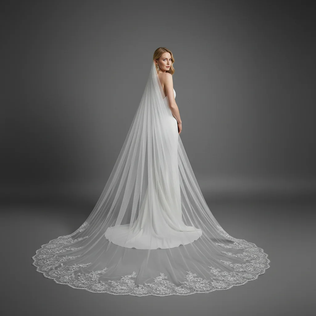 

Соборная свадебная фата с кружевной отделкой, свадебный аксессуар, длинный шлейф 300 см, свадебная фата белого цвета слоновой кости, аксессуар для свадебного платья G39