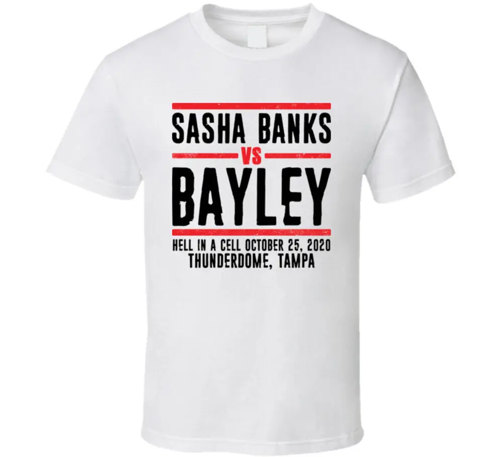 Sasha Banks Vs Bayley Hell In A Cell Retro Look T Shirt  Tees Cotton Luxury brand vintage oversized