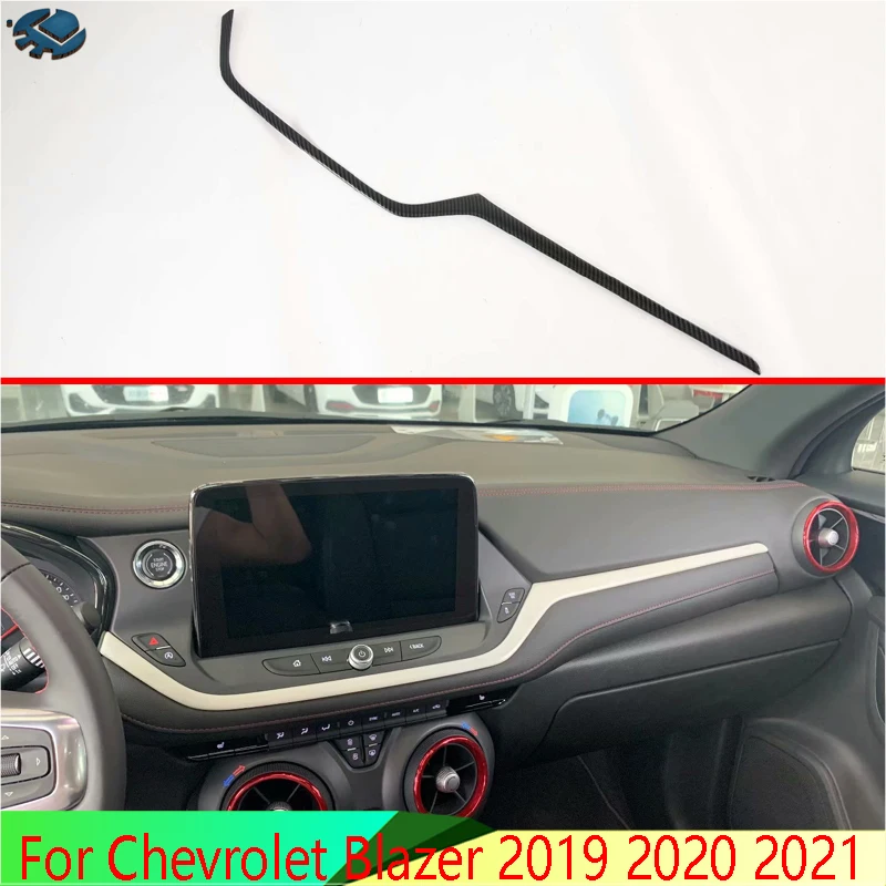 For Chevrolet Blazer 2019-2021 Car Accessories Carbon Fiber Style Center console Interior Instrument Panel Around trim