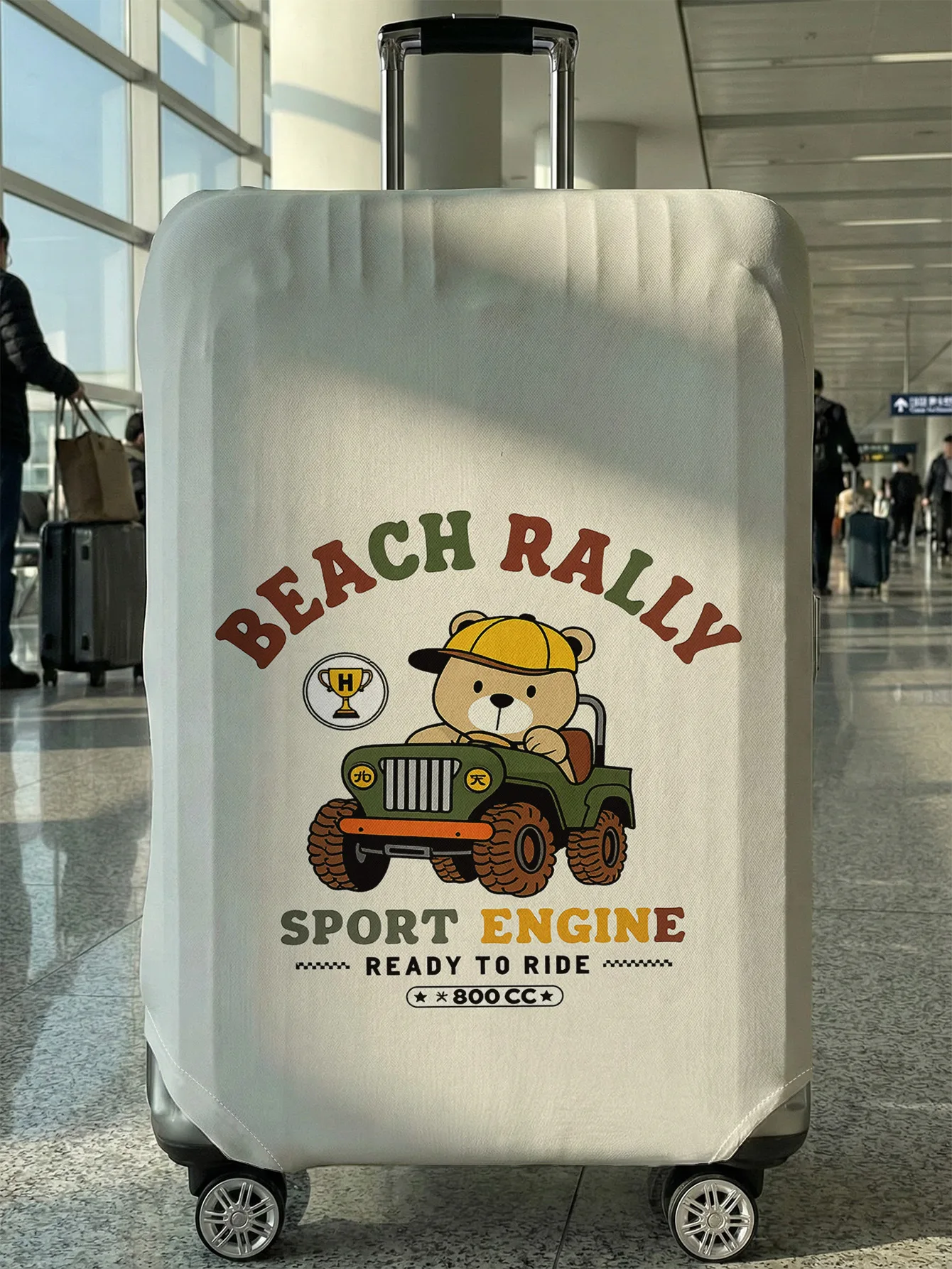 

Чехол для багажа с принтом BEACH RALLY Bear Driving, подходит для чемоданов 18-32 дюймов, чехол-накладка на ручку чемодана, дорожные аксессуары