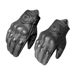 Retro Motorcycle Gloves Moto Glove Breathable Leather Four Seasons Bike Racing Cycling Motocross Windproof Summer Winter Warm