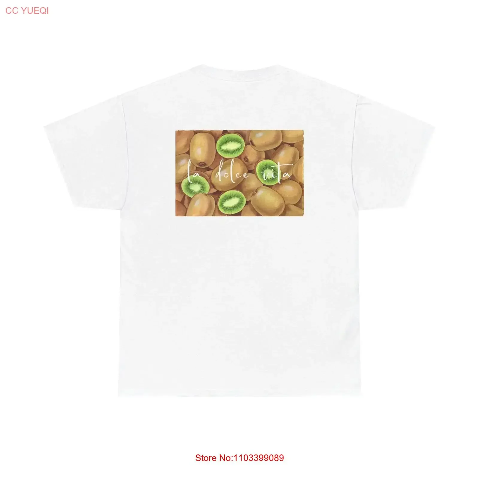 Camiseta Kiwi la dulce vida de Fabiola vintage lavada estirada ligeramente ropa de diseñador elegante homme transpirable suave