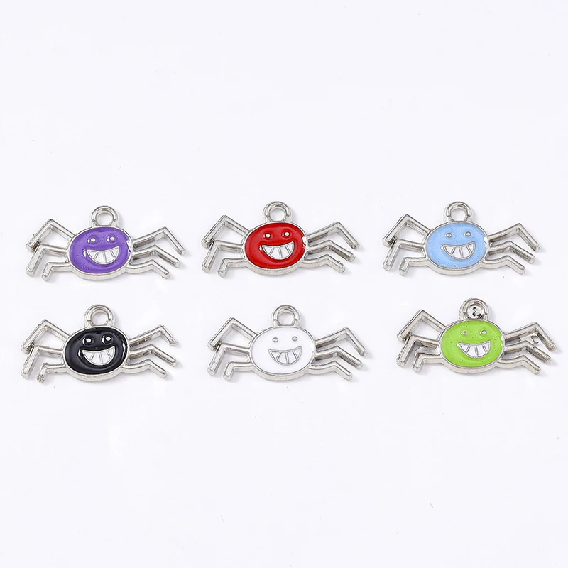 

Duarte 20Pcs/Lot Cute Enamel Halloween Spider Charms Pendants for Jewelry Making Drop Earrings Necklaces Bracelets ﻿DIY Gifts