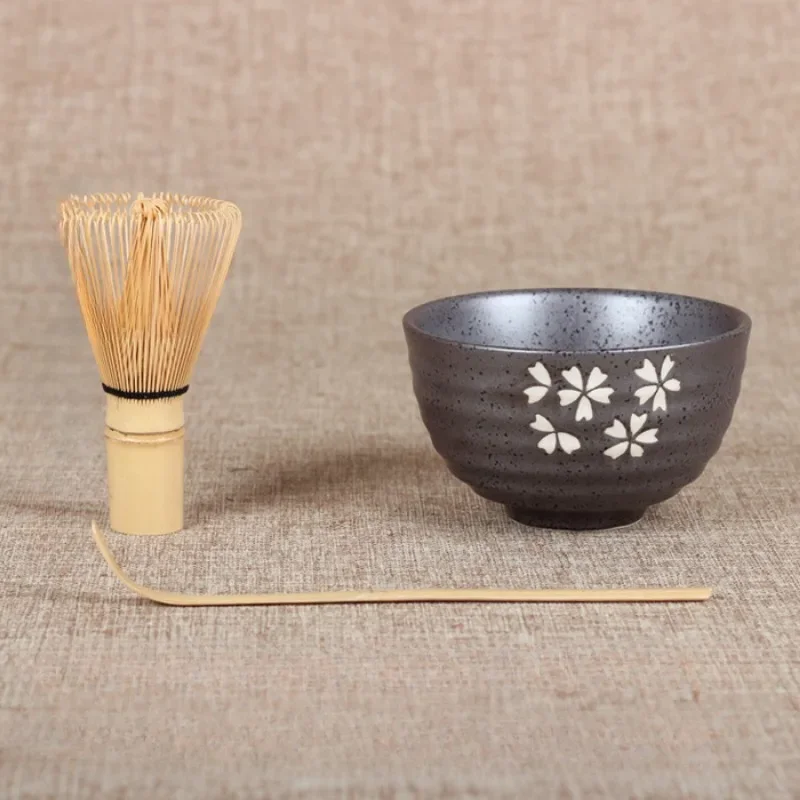 

3pcs sets Tea Ceremony Matcha Ceramic Tea Bowl Bamboo Tea Scoop Matcha Whisk Japanese Teaware Tool 4 Style matcha bowl set