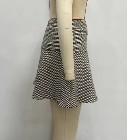 2025, herbst Neue frauen Mode, Elegante Heiße Mädchen Hohe Taille Spleißen A-Line Multi Funktionale Halbe Länge Rock frauen Tragen