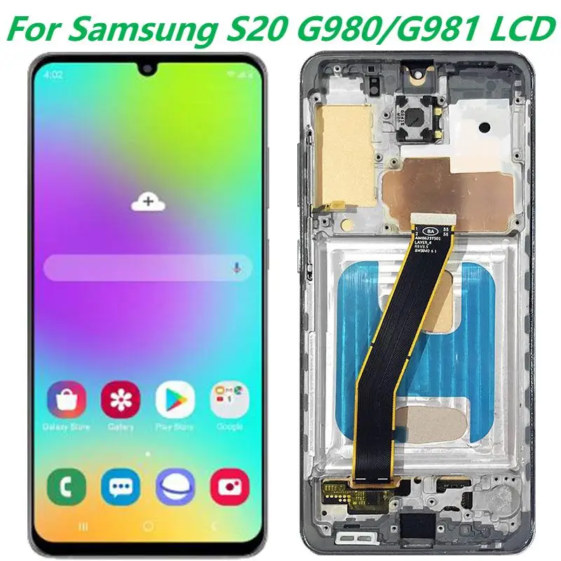 

6.2" Super AMOLED For Samsung S20 G980 G981 LCD Display With Frame SM-G980F/DS G981B/DS LCD Touch Screen Digitizer Repair Parts