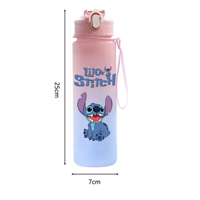 Disney Lilo Stitch Water Bottle Anime Cartoon 750Ml Large Capacity Drinking Cup Portable Outdoor Sports Water Cup Children Gift image 6