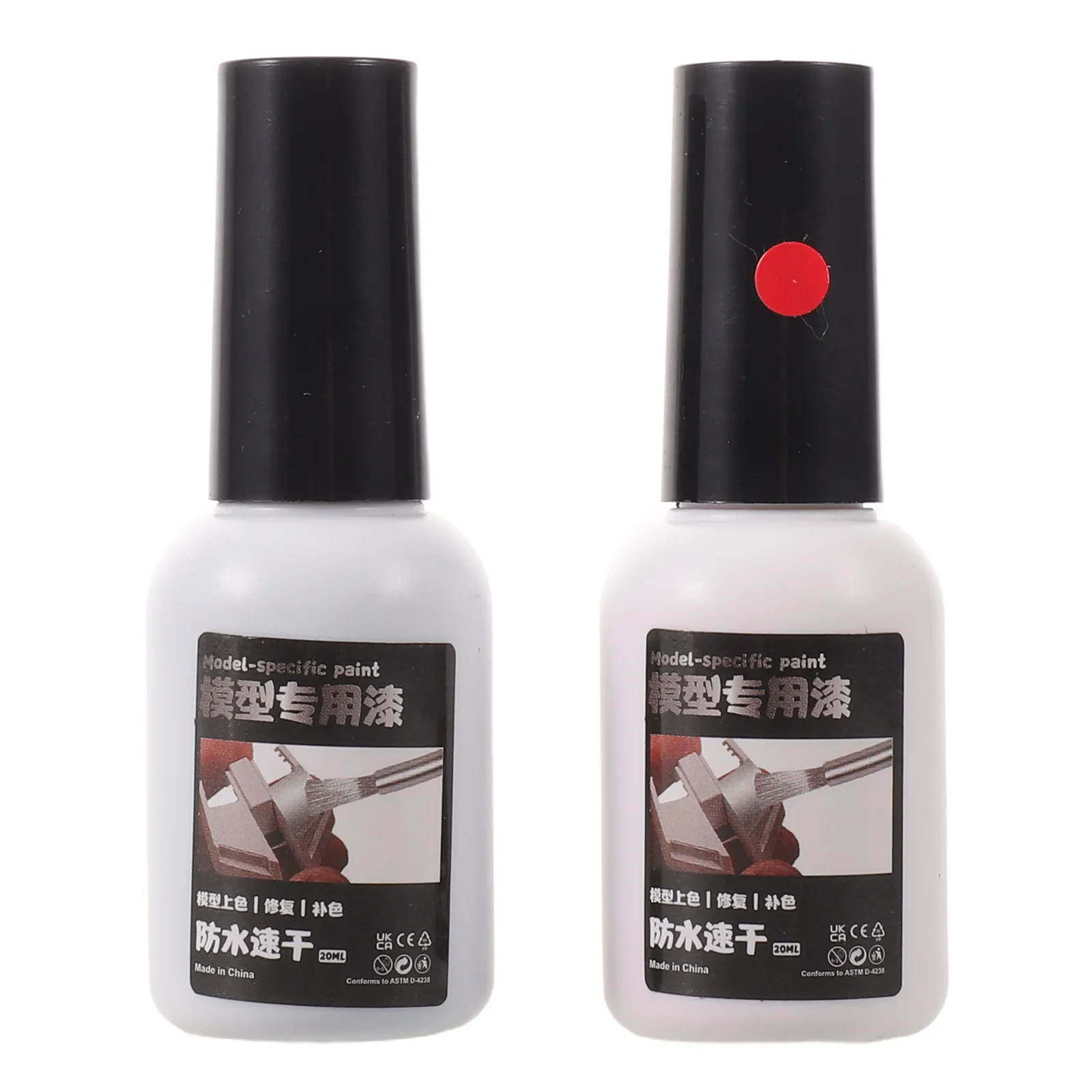 2Pcs Oil Based Paint Pen for Gravestone Black Red Waterproof Brush Marker Quick Dry Permanent Headstone Lettering Restoration