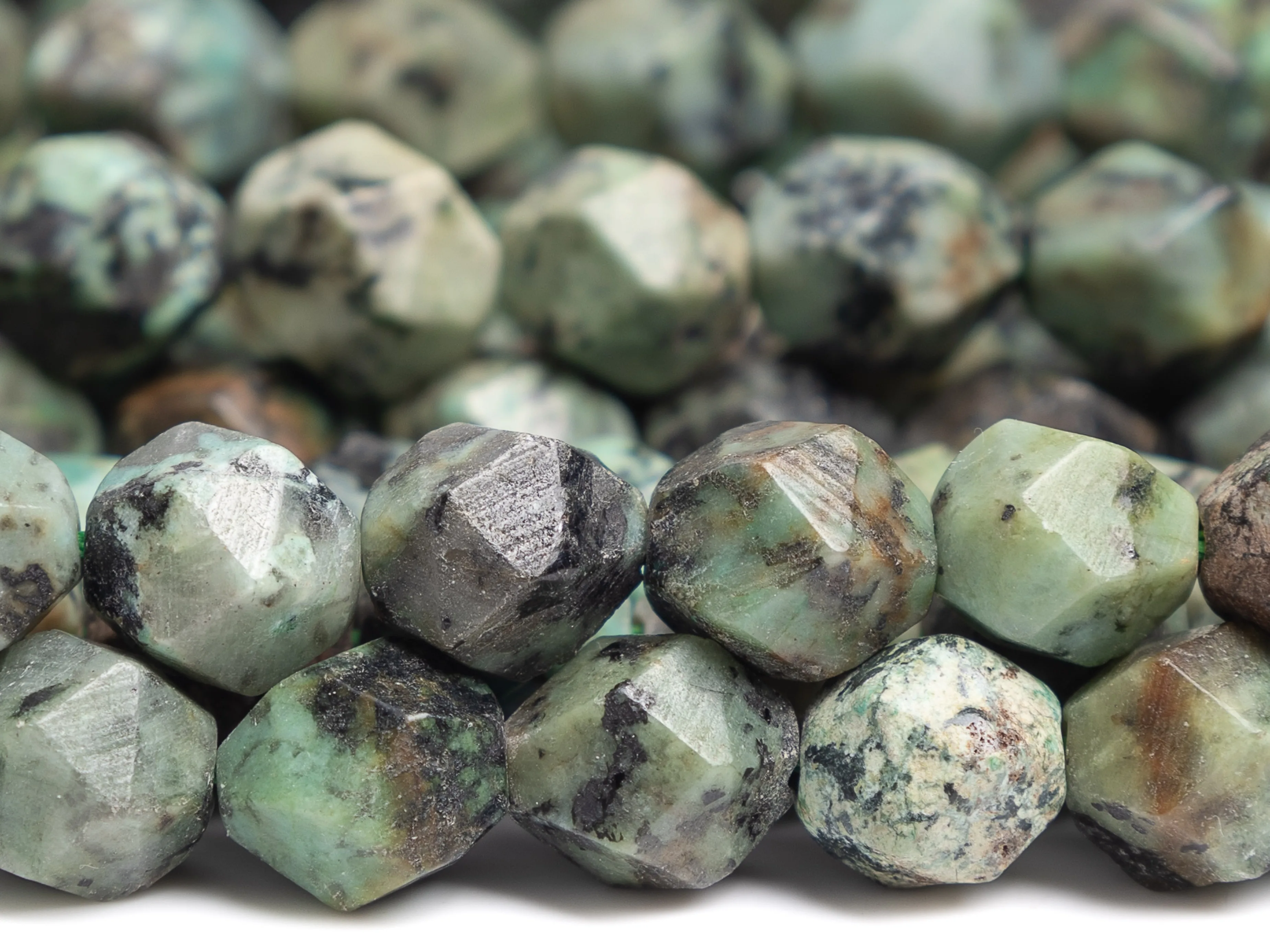 African Turquoise Beads Star Cut Faceted Grade AAA Genuine Natural Gemstone Loose Beads 15