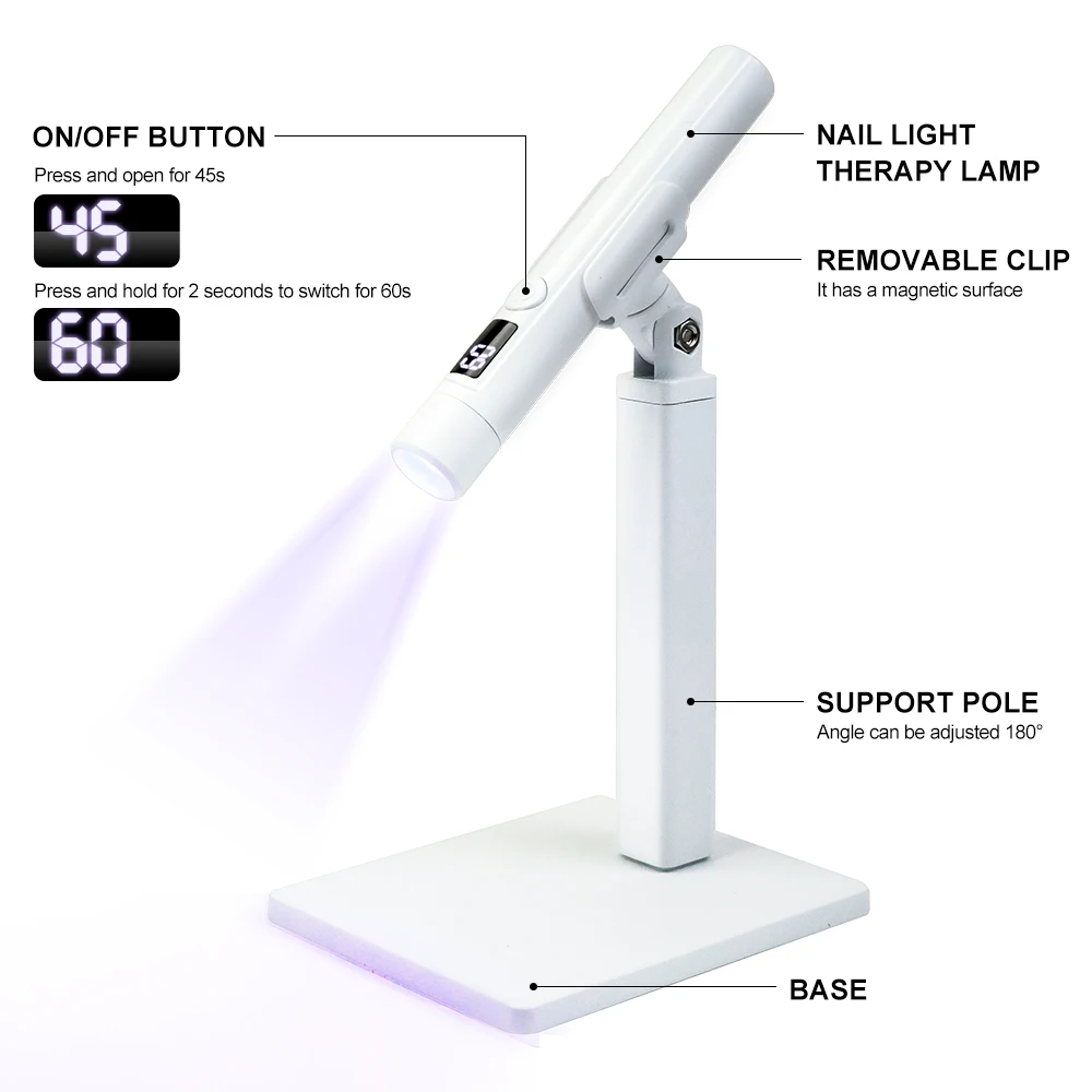 Professional Nail UV LED Lamp Desk With Display Rechargeable Portable Mini Nail Dryer Stand UV Lamp for Nails Art Removable