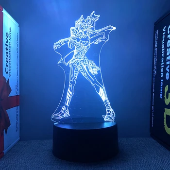 Valorant Figuur Neon 3d Led Lamp Voor Slaapkamer Custom Game Hero Acryl Nachtverlichting Gaming Room Decor Brithday Gift