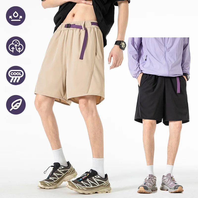 

Мужские летние новые свободные повседневные шорты, однотонные, черные, фиолетовые, хаки, серые, зеленые, быстросохнущие, удобные, дышащие, модные c