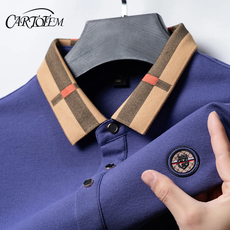 

Мужская летняя элитная деловая повседневная рубашка-поло, модная быстросохнущая футболка из ледяного шелка из чистого хлопка с вышивкой и короткими рукавами