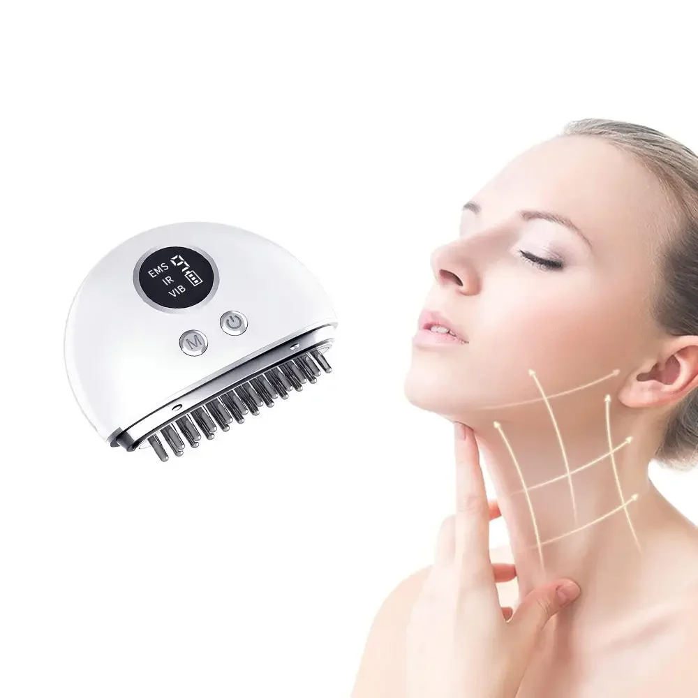 Multifunctional Microcurrent Head Massager Electric Guasha Meridian Brush Tool for Scalp Relaxation and Meridian Dredging Daily