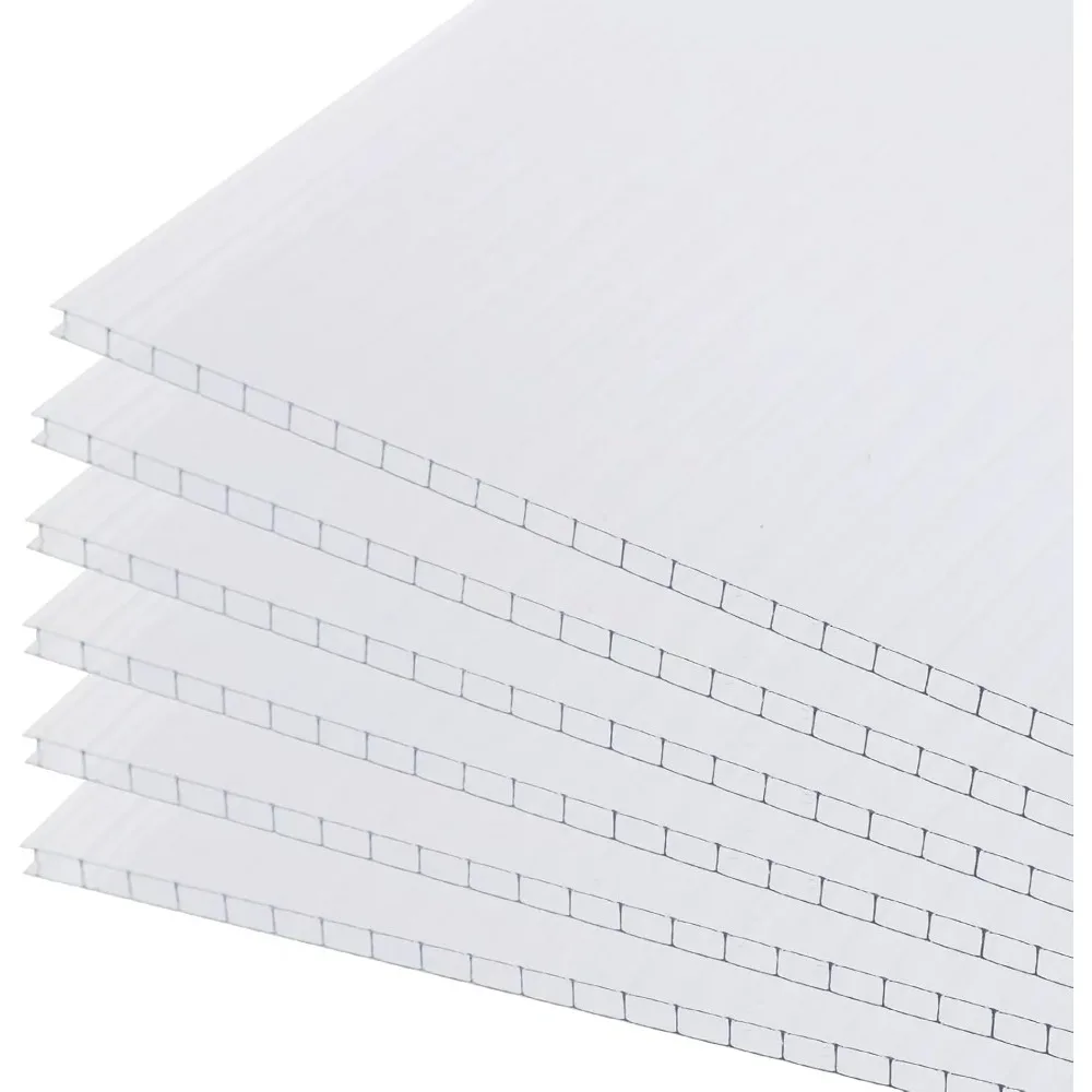 

6Pcs 24'' (W) x 64'' (L) x 0.16'' Polycarbonate Panels, Waterproof UV Protected Reinforced Sheets, Outdoor Greenhouse and Gazeb