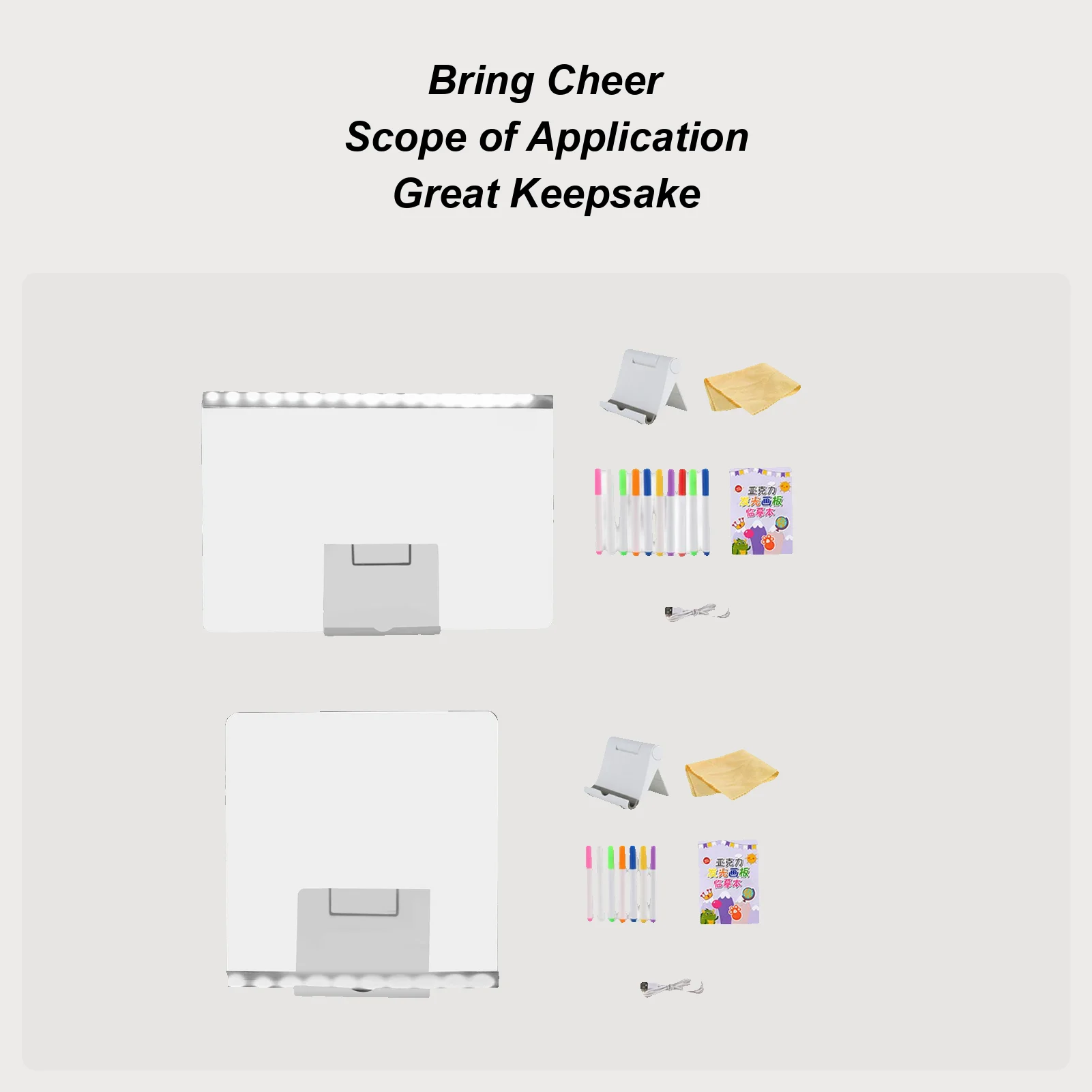 

Доска для рисования с подсветкой, USB-подключаемый блокнот для письма, стираемая светодиодная доска для сообщений с маркерами для мальчиков и девочек, школьная гостиная, дом