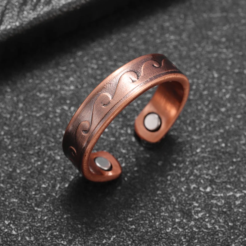 Retro Wavy Ring, Magnetic Energy Treatment for Joint Pain, Copper Ring, Fashionable Health Weight Loss Jewelry for Men and Women