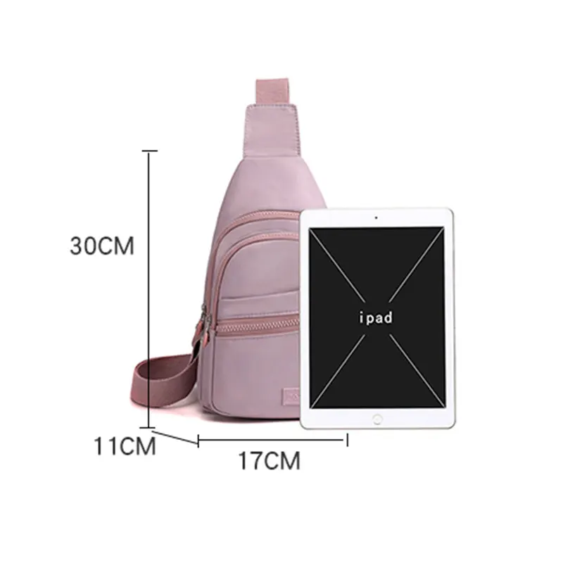 Повседневная нагрудная сумка для женщин, Нейлоновая Сумочка-слинг, уличный спортивный мессенджер на плечо