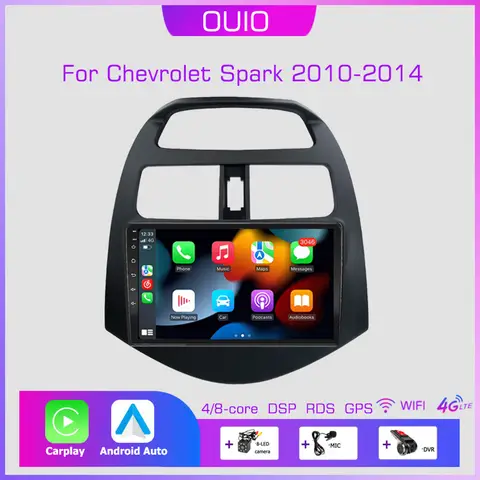 2din Android10 자동차 라디오 멀티미디어 플레이어 Carplay 자동 GPS 네비게이션 DSP For Chevrolet Spark Beat Matiz Creative 2010-2014