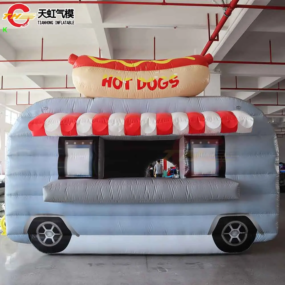 주문을 받아서 만들어진 팽창식 양보 대 부스 광고 핫도그 아이스크림 트럭 송풍기를 가진 팽창식 간이 건축물 사건 막대기 천막