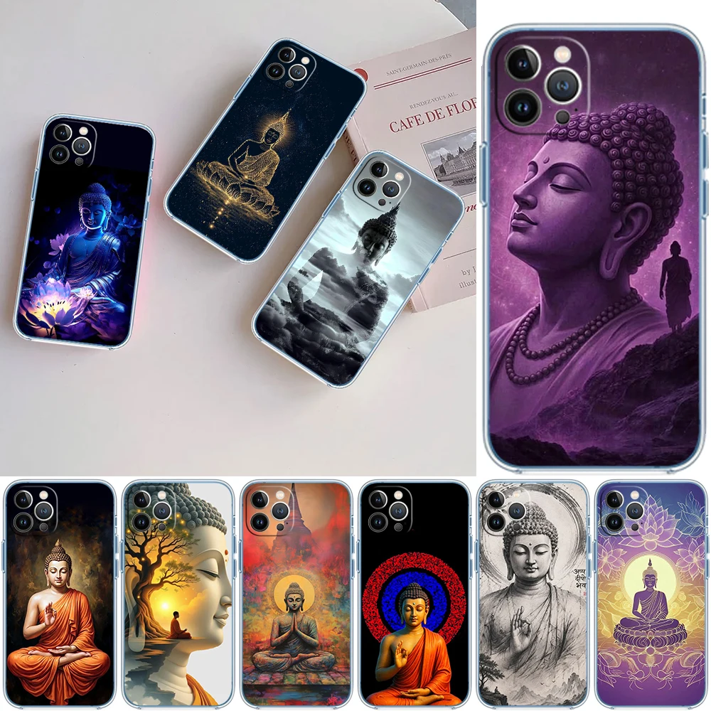 EY32 Shakyamuni Buddha Transparent Phone Case for Motorola G40 G04 G05 One Ace Action  Fusion Plus Hyper Macro Vision Zoom view 3