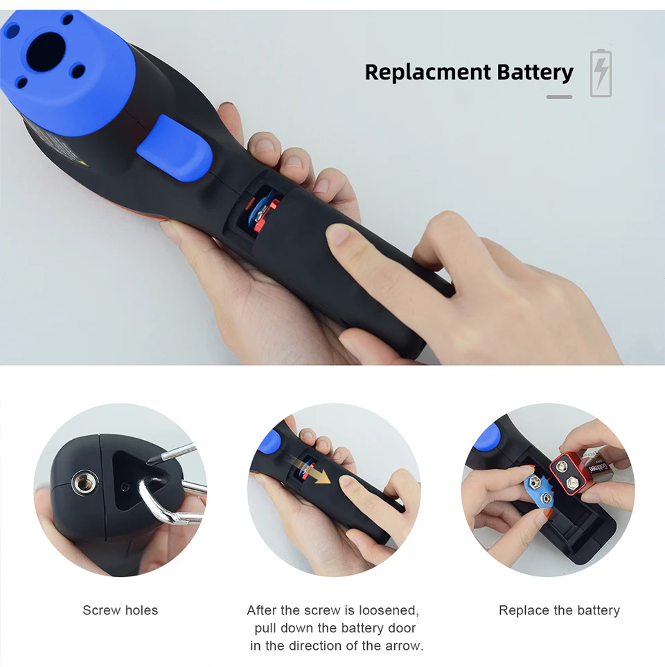 Infrared thermometer,digital laser temperature measurement device infrared16:1instantaneous reading pyrometer Bluetooth 985C-APP