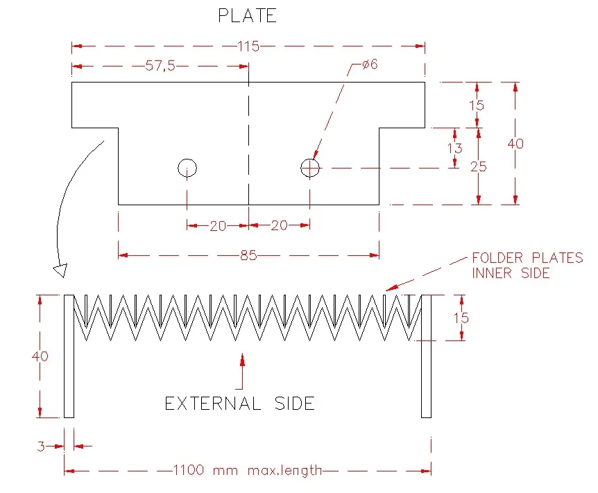 TOCK Dust Cover 4pcs  max length 1100mm with extra plate at two end