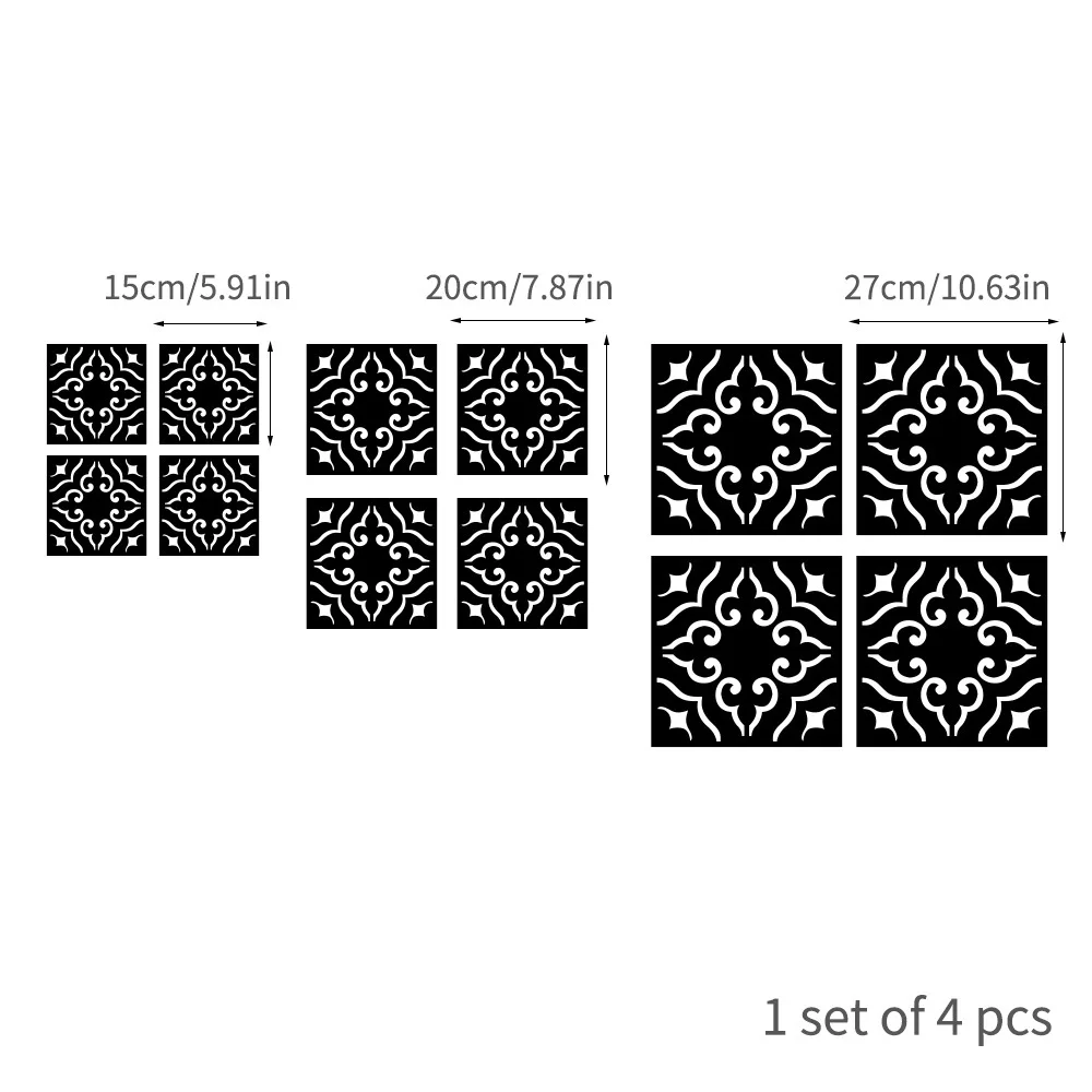 15/20/27cm Portuguese Tiles Pattern Mirror Sticker Wardrobe Cabinet Door Decor Acrylic Decal Furniture Modification Wall Sticker