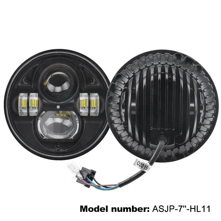 ASEND car accessories 45w led headlight 7inch IP 68 round headlights for jeep auto head lamp with hi /lo beam