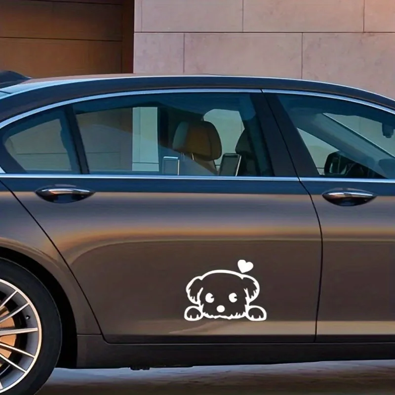 2pcs Cute Cartoon Dog Car Motorcycle Off-road Truck Window Wall Act The Role Of Stickers Rearview Mirror Sticker